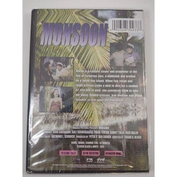 Monsoon DVD New Sealed By John Carradine - Picture 2 of 2